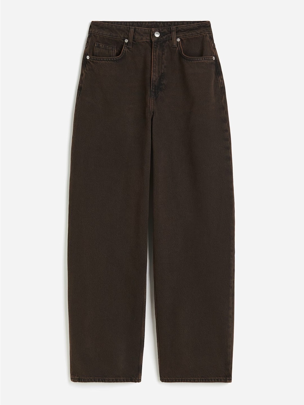 H&M Baggy Loose Fit High Waist Brown Jeans